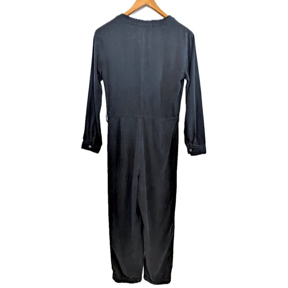 Everlane | The Drape Utility Jumpsuit Solid Black 100% Lyocell | Size 8